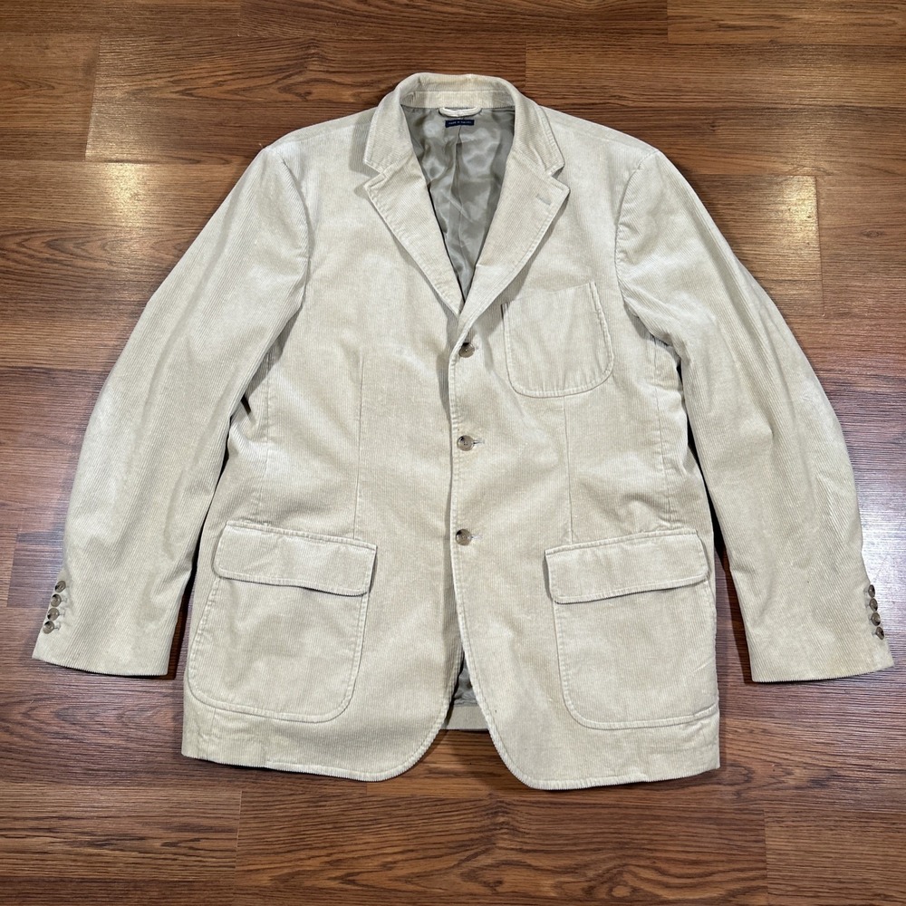 Polo Ralph Lauren Vintage Corduroy Blazer Jacket Beige Tan Mens Size‎ XL